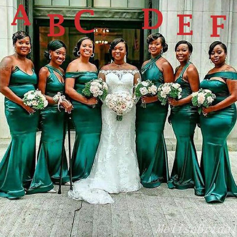 Mismatched Green Mermaid Long Bridesmaid Dresses BD204 MelisaBridal