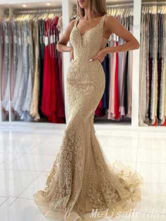 Gorgeous Mermaid Lace Appliques Sweetheart Evening Gown Long Formal Dresses Prom Dresses,MB407