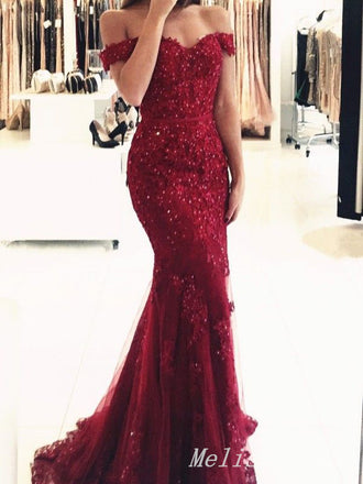 Sexy Sparkle Sweetheart Off-the-shoulder Mermaid Evening Gown Long Formal Dresses Prom Dresses ,MB348