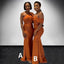 Mismached Elegant Orange Off Shoulder Simple Cheap Mermaid Long Bridesmaid Dresses ,BD155