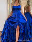 Sexy Tiered Lace Up Back A-line Evening Gown Long Prom Dresses  ,MB217