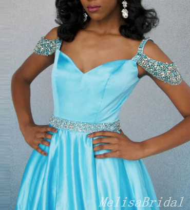 Sexy Elegant Beading A-line Ruched Sweetheart Evening Gown Long Prom Dresses,MB264