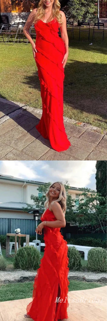 Elegant Red Sheath Party Dress Long Prom Dresses to Impress,MB1008