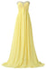 Strapless Beaded Yellow Sweetheart A-line Long Party Dress Prom Dresses,MB1058