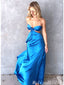 Unique Royal Blue Sleeveless Lace Up Back A-Line Evening Prom Dresses,MB72