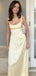 Elegant Champagne Sleeveless Spaghetti Strap Lace Up Back Mermaid Evening Prom Dresses,MB73