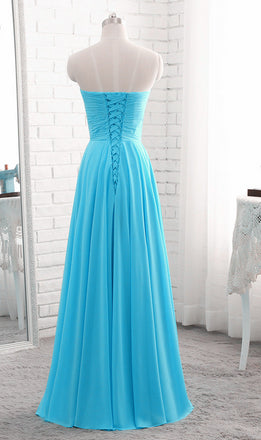 Gorgeous Strapless Sweetheart Beaded Lace up Back A-line Long Party Dress Prom Dresses,MB1062