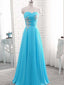 Gorgeous Strapless Sweetheart Beaded Lace up Back A-line Long Party Dress Prom Dresses,MB1062