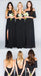 Mismatched Black Sheath Long Bridesmaid Dresses,BD238