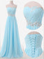 Gorgeous Strapless Sweetheart Beaded Lace up Back A-line Long Party Dress Prom Dresses,MB1063