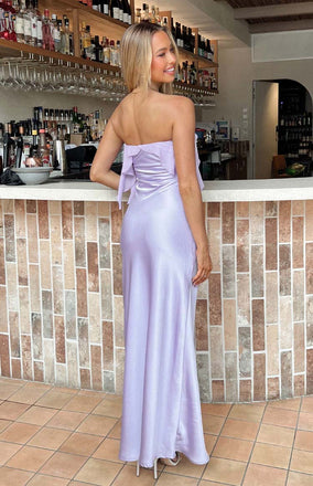 Elegant Unique Light Purple Strapless Ruffles Mermaid Evening Prom Dresses,MB79