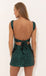 Elegant Dark Green Spaghetti Straps Sheath Sequin Cheap Simple Short Homecoming Dresses, HD112