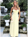 Elegant Yellow Strapless Spaghetti Straps Pleats Simple Cheap Prom Dresses,MB92