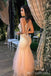 Light Pink V Neck Mermaid Beaded Evening Gown Long Evening Party Prom Dresses,MB867