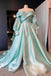 Elegant Blue Strapless A-line Long Party Dress Prom Dresses,MB1070