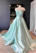 Elegant Blue Strapless A-line Long Party Dress Prom Dresses,MB1070