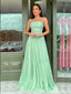 Green Strapless A-line Evening Gown Long Evening Party Prom Dresses,MB871