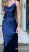 Blue Spaghetti Straps Sheath Party Dress Long Prom Dresses to Impress ,MB979