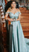 Elegant Shiny Blue Off Shoulder Sweetheart A-line Long Party Dress Prom Dresses,MB1071