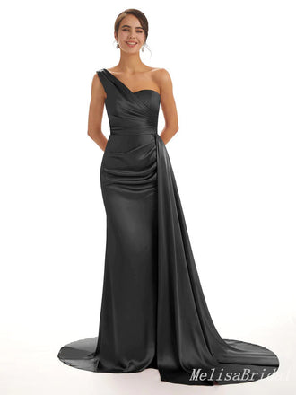 Stylish Mismatched Black Long Bridesmaid Dresses ,BD249