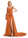 Stylish Mismatched Orange Long Bridesmaid Dresses ,BD250