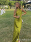 Halter Green Sheath Party Dress Long Prom Dresses to Impress ,MB982