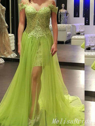 Sexy Off-The-Shoulder Sweetheart Side Slit Lace Appliques Evening Gown Maxi Long Formal Dresses Prom Dresses,MB505