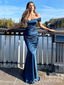 Sexy Off-the-shoulder Sweetheart Mermaid Blue Evening Gown Long Formal Dresses Prom Dresses,MB350