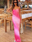 Simple Pink Spaghetti Straps Long Evening Gown Prom Dresses ,MB205