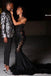 Gorgeous Shiny Black Strapless Sweetheart Mermaid Long Party Dress Prom Dresses with Trailing,MB1074