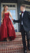 Elegant Red Strapless A-line High Low Long Party Dress Prom Dresses,MB1075