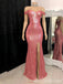 Sparkle Off Shoulder Mermaid Evening Gown Maxi Long Evening Party Prom Dresses With Side Slit ,MB693