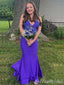 Gorgeous V Neck Criss Cross Mermaid Party Dress Long Prom Dresses to Impress with Trailing,MB1015