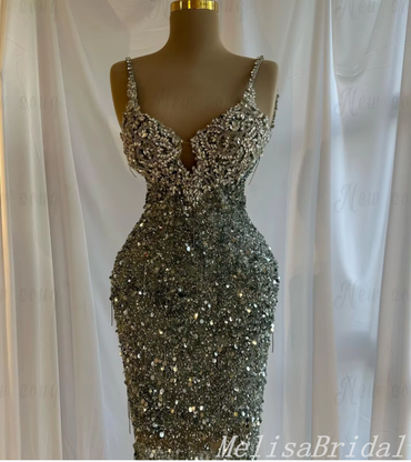 Sparkle Green Beaded Evening Gown Long Evening Party Prom Dresses to Impress,MB883