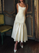 Elegant Ivory Square A-line Long Party Dress Prom Dresses,MB1081