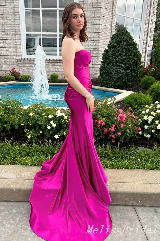 Sexy Strapless Sweetheart Mermaid Party Dress Long Prom Dresses to Impress with Trailing,MB1018