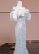 Gorgeous Silver Strapless Mermaid Long Party Dress Prom Dresses,MB1083