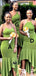 Mismached Green Ruffle Simple Cheap Mermaid Long Bridesmaid Dresses ,BD179