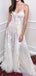 Elegant White Sweetheart Lace Appliqued Tulle Long A-Line Cheap Wedding Dresses, WD07