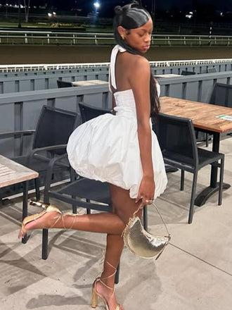 Sexy White Short Party Dress Short Homecoming Dress, HD515