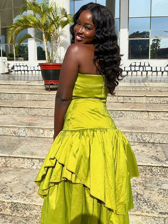 Sexy Green Mermaid Straight Across Long Formal Dress to Impress,MB11043