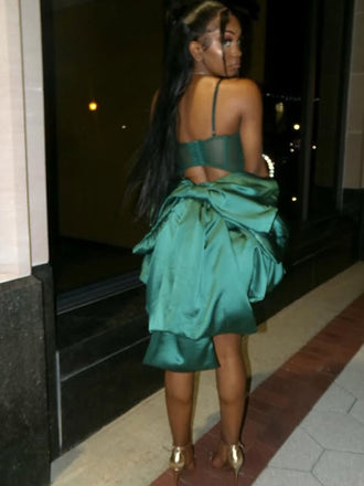 Sexy Green Spagehtti Straps Short Party Dress Short Homecoming Dress, HD498