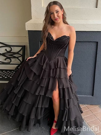 Elegant Black A-line Sweatheart Long Formal Dress to Impress,MB11101