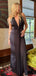 Sexy Dark Gray V-neck Mermaid Long Formal Dress to Impress,MB11138