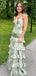 Elegant Green Spaghetti straps V-neck Long Formal Dress to Impress,MB11110