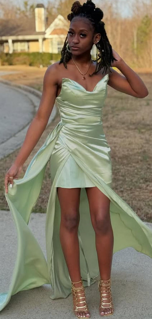 Elegant Green High-low Long Formal Dress to Impress,MB11113