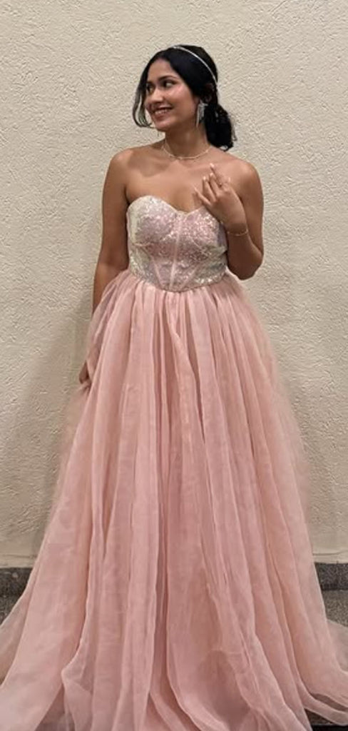 Elegant Pink A-line Sweetheart Long Formal Dress to Impress,MB11105