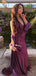 Elegant Purple V-neck Mermaid Long Formal Dress to Impress,MB11122