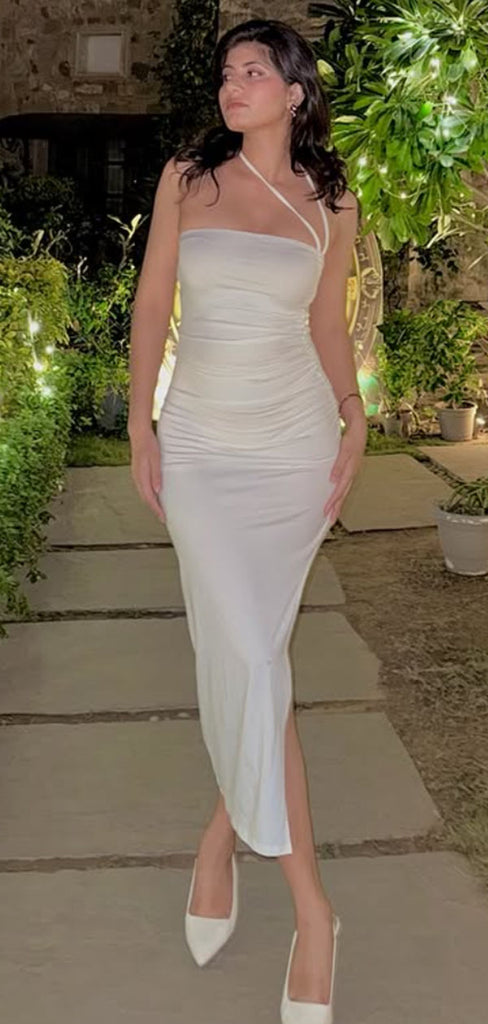 Popular White Straight Across Long Formal Dress to Impress,MB11158