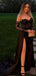 Sexy Black A-line Sweatheart Slit Long Formal Dress to Impress,MB11100